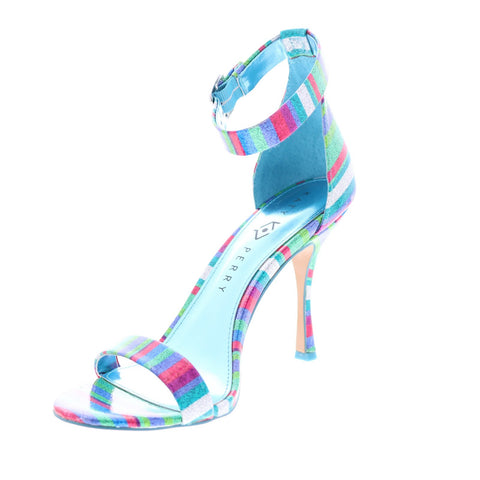 Katy Perry The Melly Womens Blue Synthetic Slip On Strap Heels Shoes