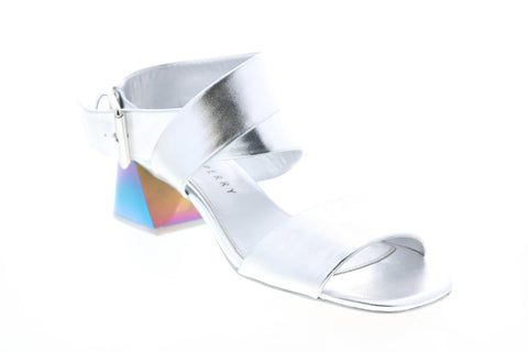 Katy Perry The Albee Womens Silver Synthetic Strap Strap Heels Shoes