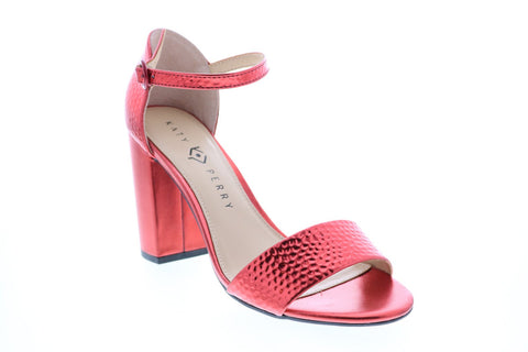 Katy Perry The Liz Womens Red Synthetic Strap Strap Heels Shoes