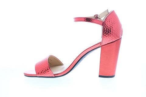 Katy Perry The Liz Womens Red Synthetic Strap Strap Heels Shoes