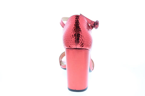 Katy Perry The Liz Womens Red Synthetic Strap Strap Heels Shoes