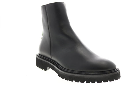 Aquatalia Pasquale Calf 34M0937-BLK Mens Black Leather Casual Dress Boots