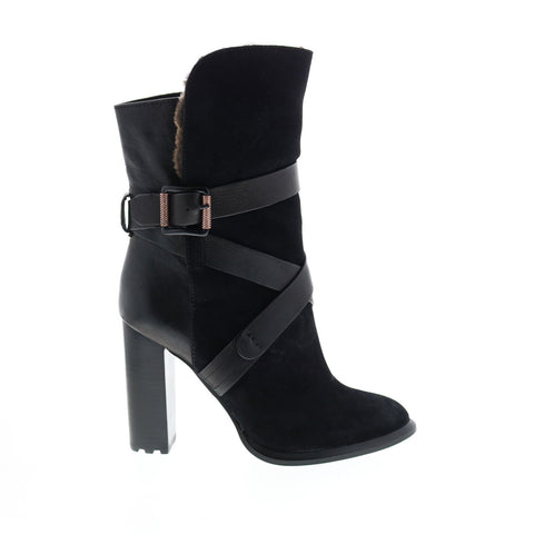 Calvin Klein Tanya Suede 34R0421-BKA Womens Black Casual Dress Boots