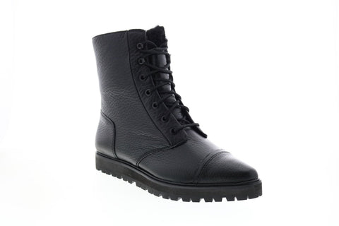 Calvin Klein Tianna Hvy Shrunken Fur Womens Black Leather Casual Dress Boots
