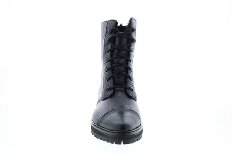 Calvin Klein Tianna Hvy Shrunken Fur Womens Black Leather Casual Dress Boots