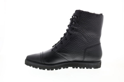 Calvin Klein Tianna Hvy Shrunken Fur Womens Black Leather Casual Dress Boots