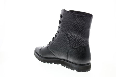 Calvin Klein Tianna Hvy Shrunken Fur Womens Black Leather Casual Dress Boots