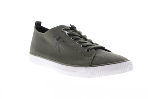 Calvin Klein Arnold 34S0369-MRY Mens Green Canvas Lace Up Low Top Sneakers Shoes