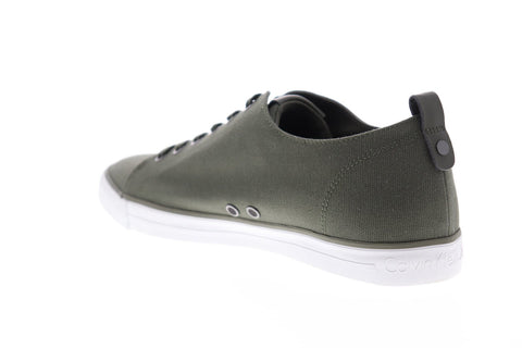 Calvin Klein Arnold 34S0369-MRY Mens Green Canvas Lace Up Low Top Sneakers Shoes