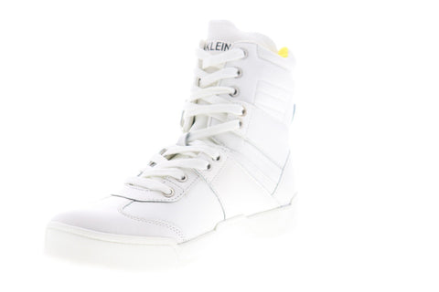 Calvin Klein Norton Action 34S0580-BRW Mens White Leather Casual Fashion Sneakers Shoes