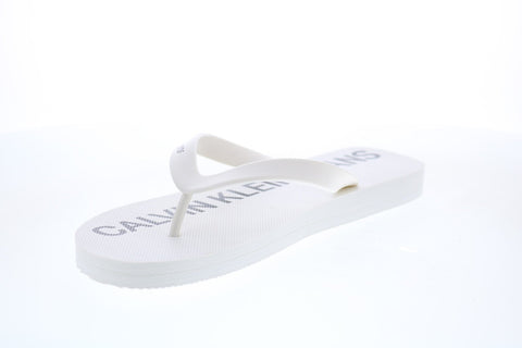 Calvin Klein Errol Jelly 34S0604-BRW Mens White Flip-Flops Sandals Shoes