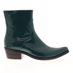 Calvin Klein Alden Box Calf 34S1714-BGE Mens Green Zip Casual Dress Boots Shoes
