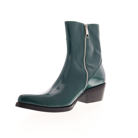 Calvin Klein Alden Box Calf 34S1714-BGE Mens Green Zip Casual Dress Boots Shoes