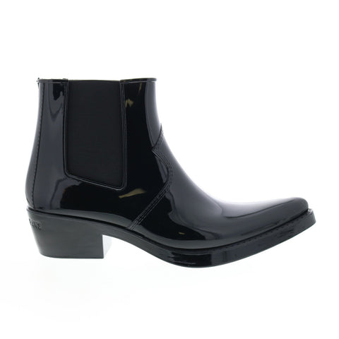 Calvin Klein Cole Rubber 34S1718-BLK Mens Black Patent Leather Dress Boots