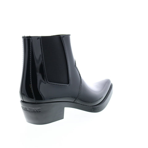 Calvin Klein Cole Rubber 34S1718-BLK Mens Black Patent Leather Dress Boots