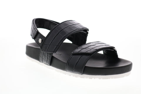 Taryn Rose Fausta 34TC0545-BLK Womens Black Leather Strap Sandals Shoes