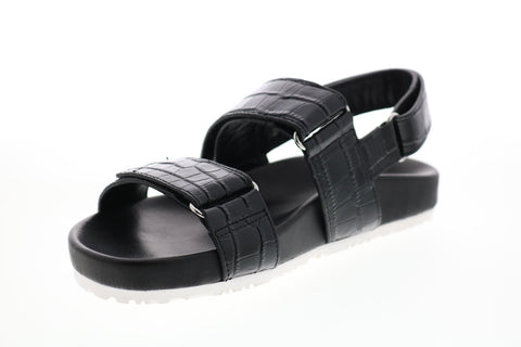 Taryn Rose Fausta 34TC0545-BLK Womens Black Leather Strap Sandals Shoes