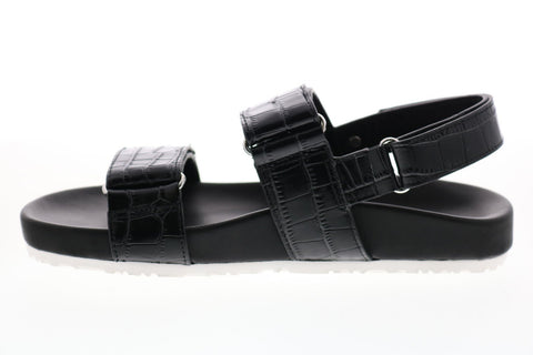 Taryn Rose Fausta 34TC0545-BLK Womens Black Leather Strap Sandals Shoes