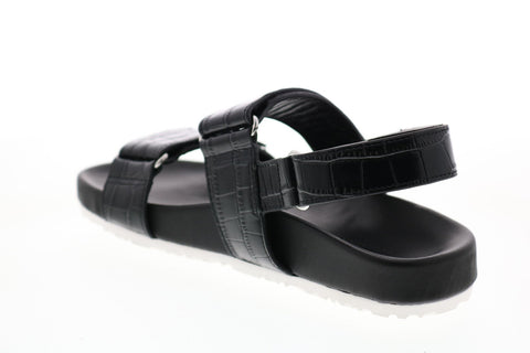 Taryn Rose Fausta 34TC0545-BLK Womens Black Leather Strap Sandals Shoes
