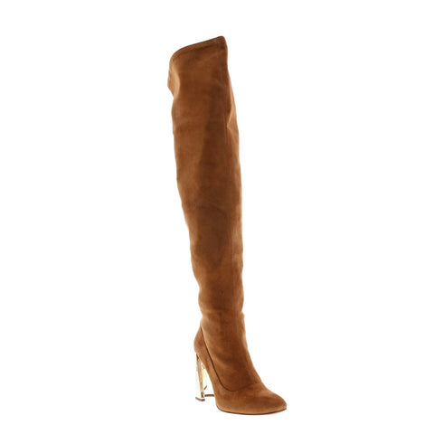 BCBG Max Azria Bea Stretch Kidsuede Womens Brown Over the Knee Boots