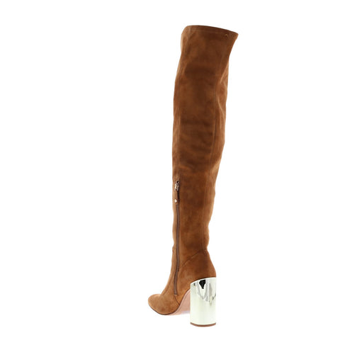 BCBG Max Azria Bea Stretch Kidsuede Womens Brown Over the Knee Boots