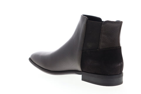 Calvin Klein Larry Tumbled 34F0460-DBN Mens Brown Leather High Top Chelsea Boots