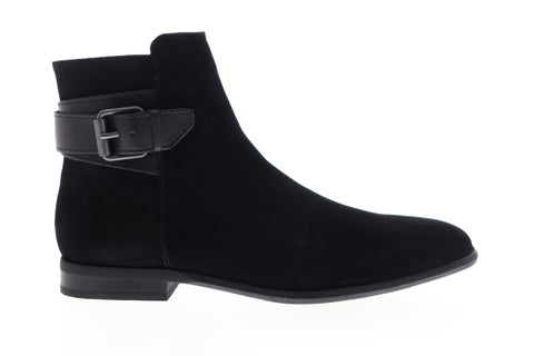 Calvin Klein Lorenzo Calf 34F0461-BLK Mens Black Suede Zipper Casual Dress Boots