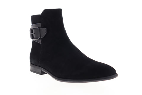 Calvin Klein Lorenzo Calf 34F0461-BLK Mens Black Suede Zipper Casual Dress Boots
