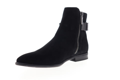 Calvin Klein Lorenzo Calf 34F0461-BLK Mens Black Suede Zipper Casual Dress Boots