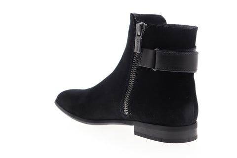 Calvin Klein Lorenzo Calf 34F0461-BLK Mens Black Suede Zipper Casual Dress Boots