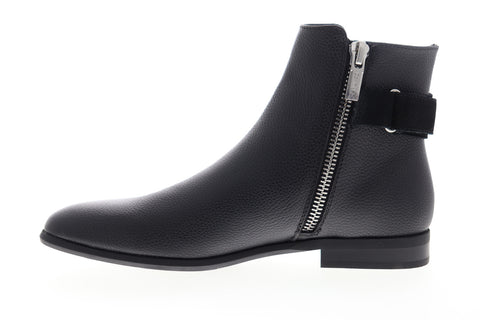 Calvin Klein Lorenzo Tumbled 34F0462-BLK Mens Black Leather Casual Dress Boots