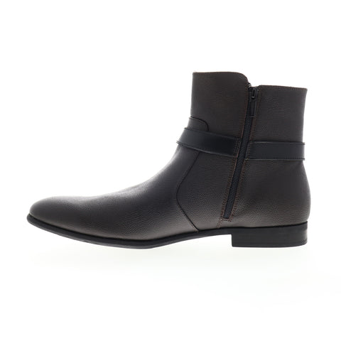 Calvin Klein Louis Sml Tumbled 34F0473-DBN Mens Brown Leather Casual Dress Boots