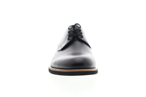 Calvin Klein Fasutino 34F0518-BLK Mens Black Leather Plain Toe Oxfords Shoes