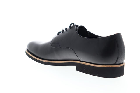 Calvin Klein Fasutino 34F0518-BLK Mens Black Leather Plain Toe Oxfords Shoes