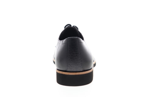 Calvin Klein Fasutino 34F0518-BLK Mens Black Leather Plain Toe Oxfords Shoes
