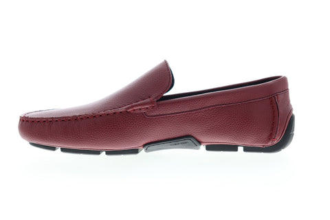 Calvin Klein Kaleb Tumbled 34F0888-RRC Mens Red Leather Moccasin Loafers Shoes