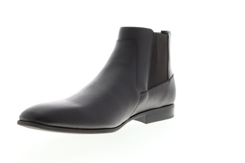 Calvin Klein Christoff Epi 34F0894-DBN Mens Brown Leather High Top Chelsea Boots