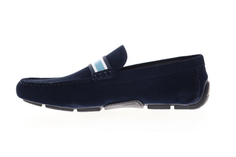 Calvin Klein Kashton Calf 34F0992-DNY Mens Blue Suede Moccasin Loafers Shoes