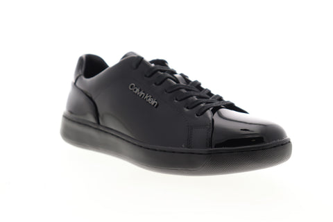 Calvin Klein Fuego 34F1157-BLK Mens Black Patent Leather Designer Sneakers Shoes
