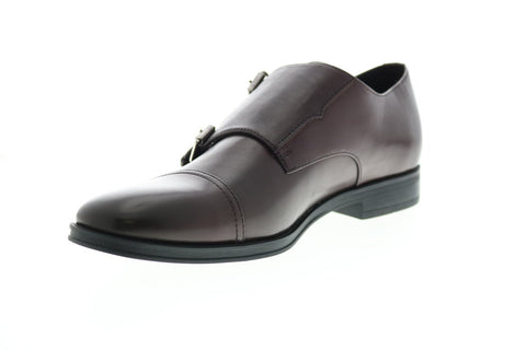 Calvin Klein Winthrope 34F1412-MAH Mens Red Leather Oxfords & Lace Ups Monk Strap Shoes