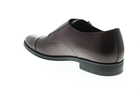 Calvin Klein Winthrope 34F1412-MAH Mens Red Leather Oxfords & Lace Ups Monk Strap Shoes