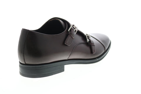 Calvin Klein Winthrope 34F1412-MAH Mens Red Leather Oxfords & Lace Ups Monk Strap Shoes