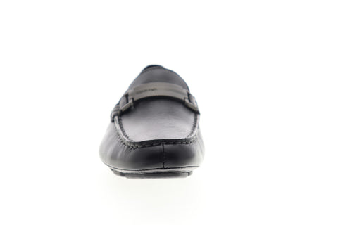 Calvin Klein Maxim Tumbled 34F1651-BLK Mens Black Leather Moccasin Loafers Shoes
