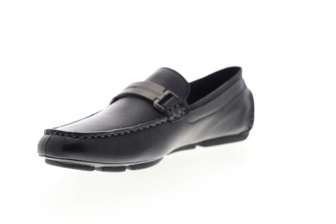 Calvin Klein Maxim Tumbled 34F1651-BLK Mens Black Leather Moccasin Loafers Shoes