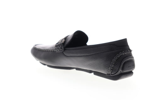 Calvin Klein Maxim Tumbled 34F1651-BLK Mens Black Leather Moccasin Loafers Shoes