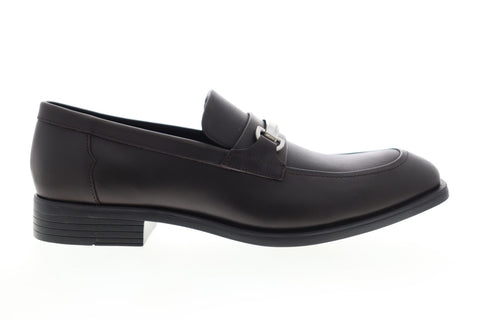 Calvin Klein Craig 34F2011-DBN Mens Brown Leather Low Top Casual Loafers Shoes