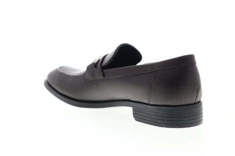Calvin Klein Craig 34F2011-DBN Mens Brown Leather Low Top Casual Loafers Shoes