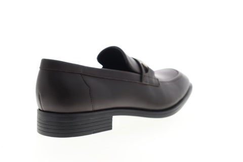 Calvin Klein Craig 34F2011-DBN Mens Brown Leather Low Top Casual Loafers Shoes