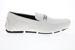 Calvin Klein Merve 34F9189-WHT Mens White Synthetic Leather Loafers & Slip Ons Casual Shoes
