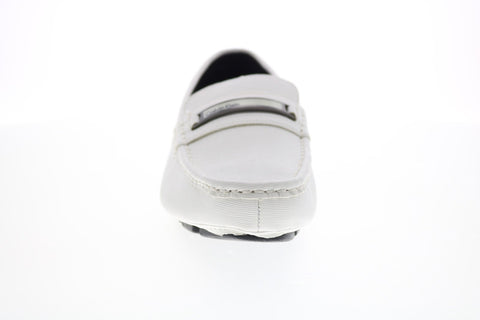 Calvin Klein Merve 34F9189-WHT Mens White Synthetic Leather Loafers & Slip Ons Casual Shoes